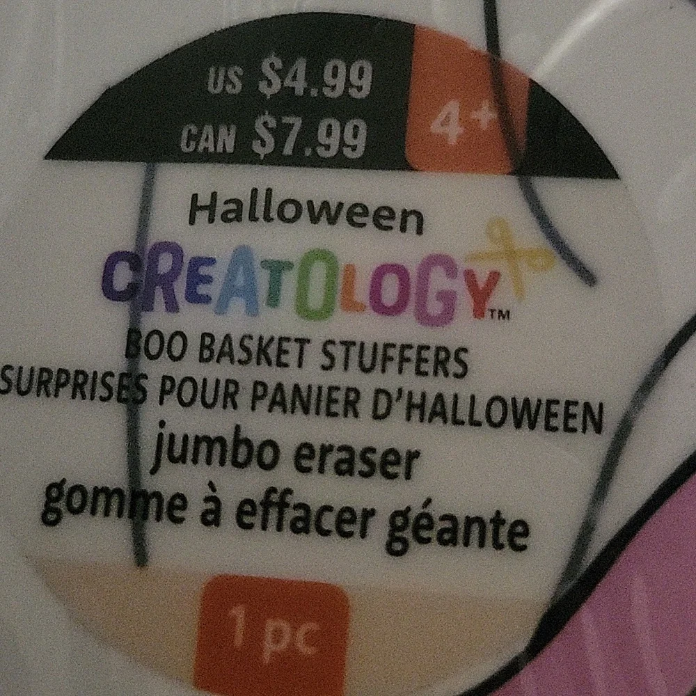 Colorful Halloween Ghost and Pumpkin Giant Erasers.